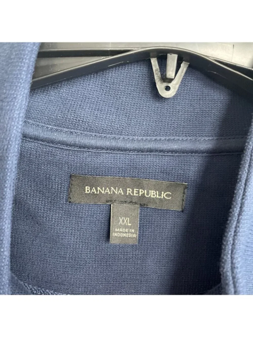 Banana Republic Men's XXL Navy Half-Zip Pullover Sweatshirt Cotton-Blend M1020